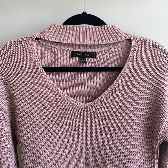 Choker neckline knit sweater - Picture 2 of 9